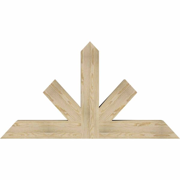 Ekena Millwork Saratoga Rough Sawn Timber Gable Bracket, Douglas Fir, 60"W x 32"H x 6"D x 6"F, 13/12 Pitch GBW060X32X0606SAR00RDF - main